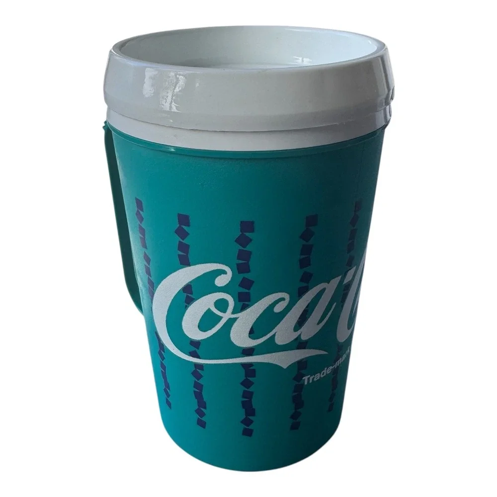 Vintage Coca-Cola 22oz Teal Tumbler 90s Fast Food Promo‎ Cup USA Vaporwave